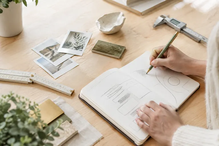 Mains notant des mesures dans un carnet de terrain pour prouver une expérience vécue